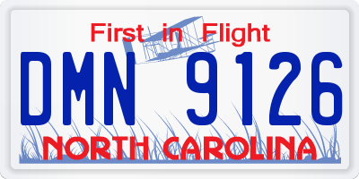 NC license plate DMN9126