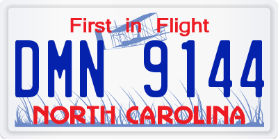 NC license plate DMN9144