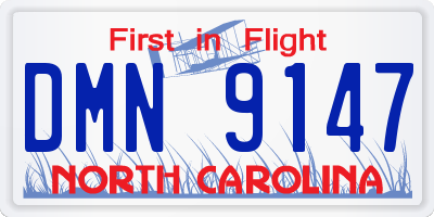NC license plate DMN9147