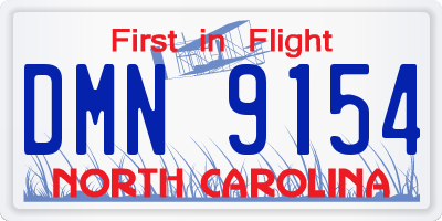 NC license plate DMN9154