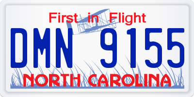 NC license plate DMN9155