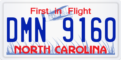 NC license plate DMN9160