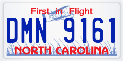 NC license plate DMN9161