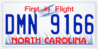 NC license plate DMN9166