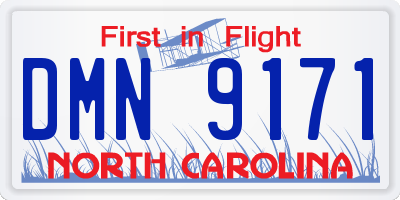 NC license plate DMN9171
