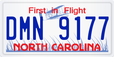 NC license plate DMN9177
