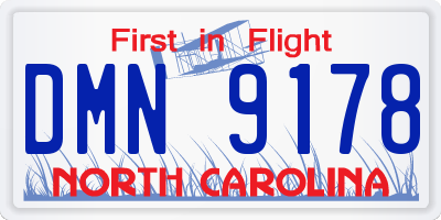NC license plate DMN9178