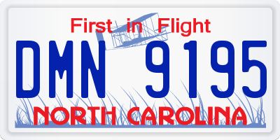 NC license plate DMN9195