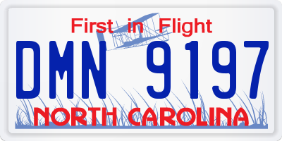 NC license plate DMN9197