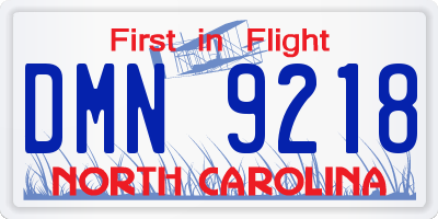 NC license plate DMN9218