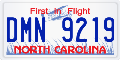 NC license plate DMN9219