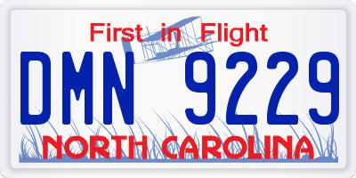 NC license plate DMN9229