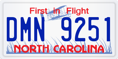 NC license plate DMN9251