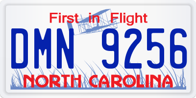 NC license plate DMN9256