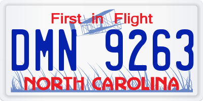 NC license plate DMN9263