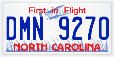 NC license plate DMN9270