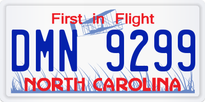 NC license plate DMN9299