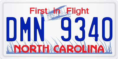 NC license plate DMN9340