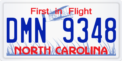 NC license plate DMN9348