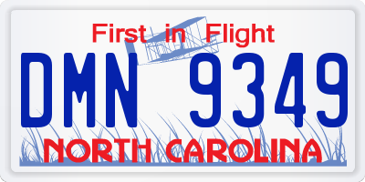 NC license plate DMN9349
