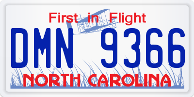 NC license plate DMN9366