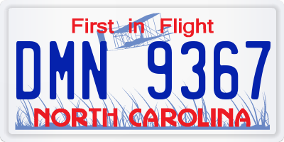 NC license plate DMN9367