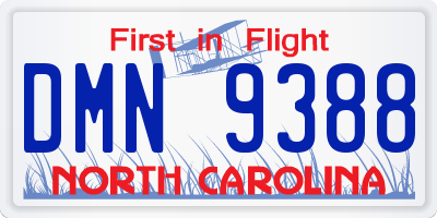 NC license plate DMN9388