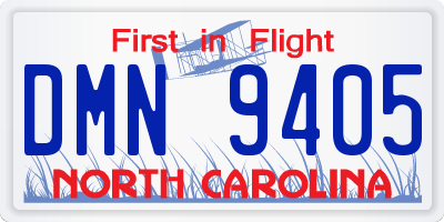 NC license plate DMN9405