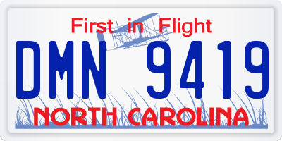 NC license plate DMN9419