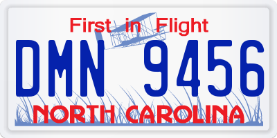 NC license plate DMN9456