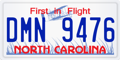NC license plate DMN9476