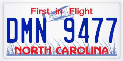 NC license plate DMN9477