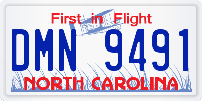NC license plate DMN9491