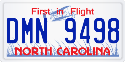 NC license plate DMN9498