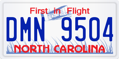 NC license plate DMN9504