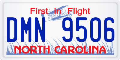 NC license plate DMN9506