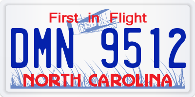 NC license plate DMN9512