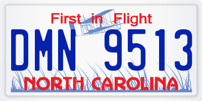 NC license plate DMN9513