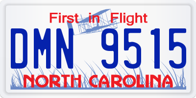 NC license plate DMN9515