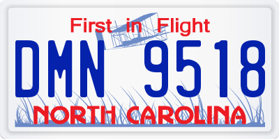 NC license plate DMN9518