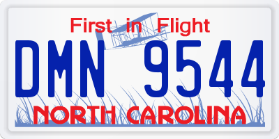 NC license plate DMN9544