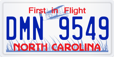 NC license plate DMN9549