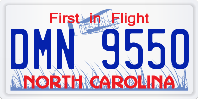 NC license plate DMN9550