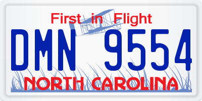NC license plate DMN9554