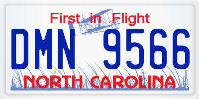 NC license plate DMN9566