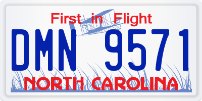 NC license plate DMN9571