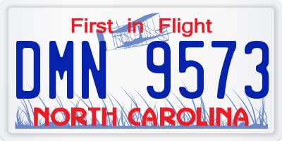NC license plate DMN9573