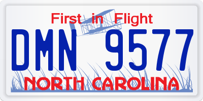 NC license plate DMN9577