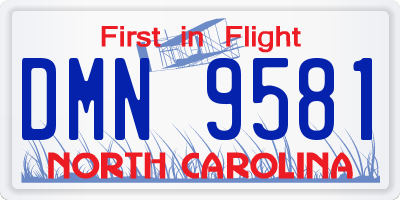 NC license plate DMN9581