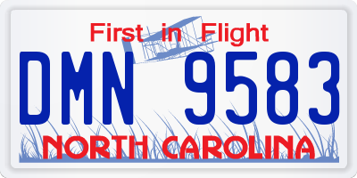 NC license plate DMN9583